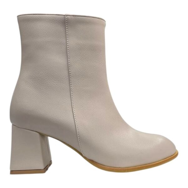 Bej Kalın Topuklu Kadın Bot