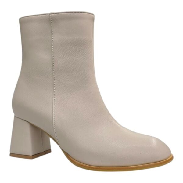 Bej Kalın Topuklu Kadın Bot