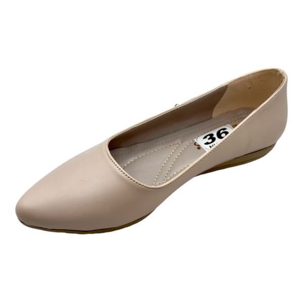 Bej Sivri Burun Kadın Babet – Metal Detaylı Şık Günlük