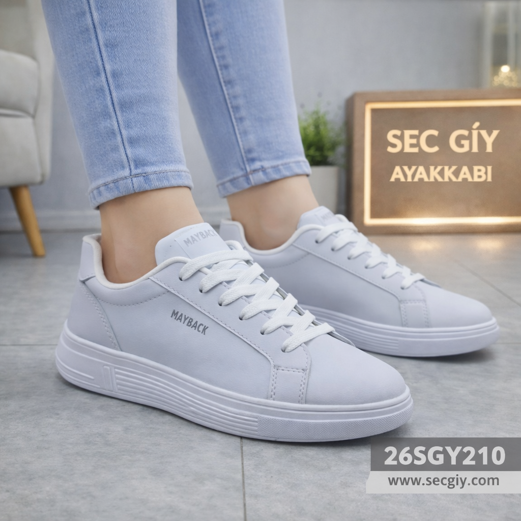 Kadın Ayakkabı Beyaz Minimal Günlük Spor Sneaker