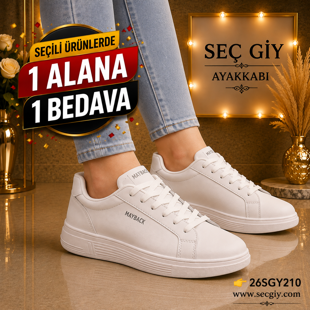 Kadın Ayakkabı Beyaz Minimal Günlük Spor Sneaker