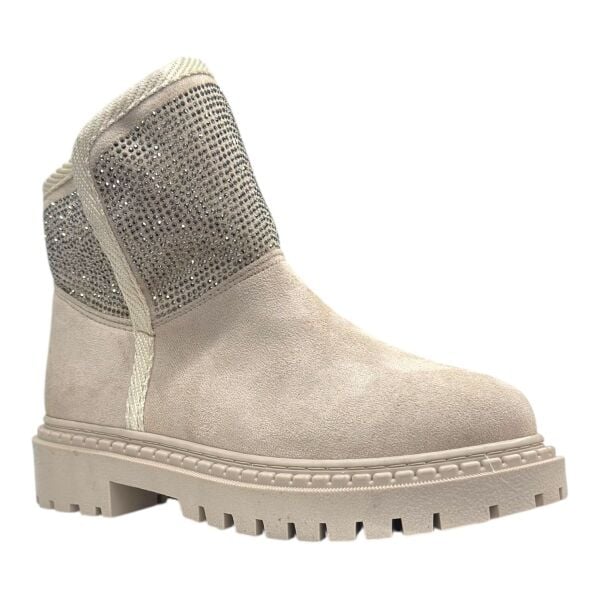 Bej Taş Detaylı Kadın Kışlık Bot Ugg