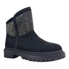 Siyah Taş Detaylı Kadın Kışlık Bot Ugg