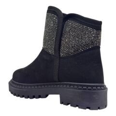 Siyah Taş Detaylı Kadın Kışlık Bot Ugg