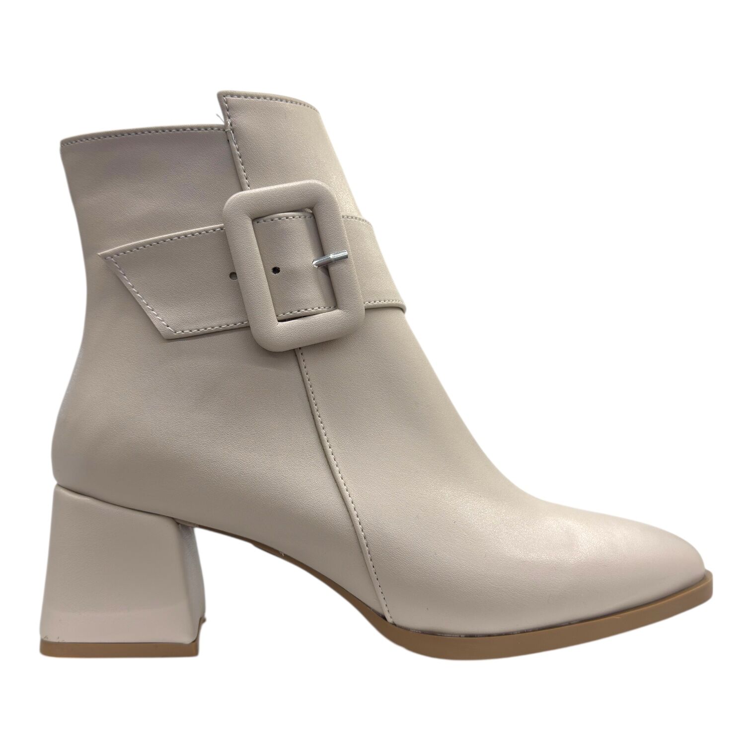 Bej Tokalı Topuklu Kadın Bot