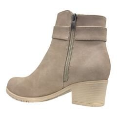 Bej Metal Tokalı Topuklu Kadın Bot