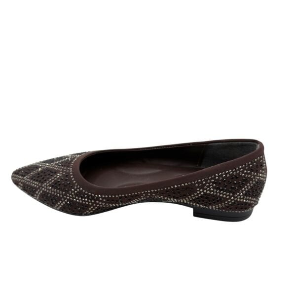 Acı Kahve Taşlı Kadın Babet – Zarif ve Işıltılı Günlük Ayakkab