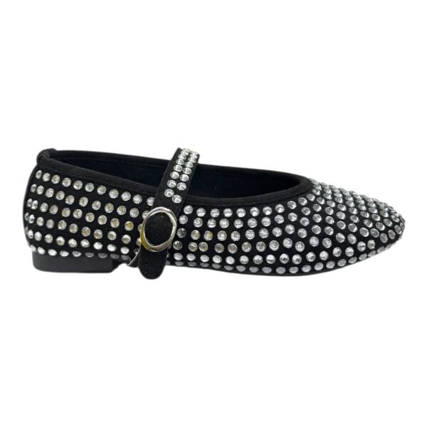 Siyah Gümüş Taşlı Babet