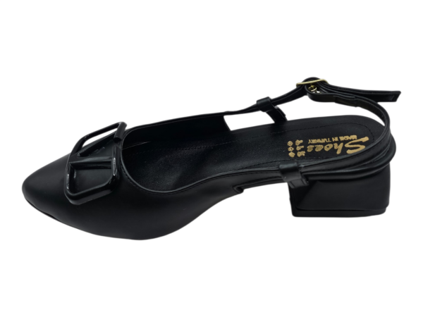 Siyah Tokalı Düşük Topuklu Kadın Ayakkabı 3 cm Rahat Slingback Günlük Şık Model