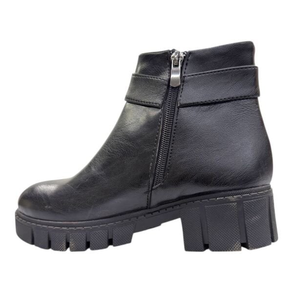 V Tokalı Kalın Taban Kadın Bilek Bot – Siyah