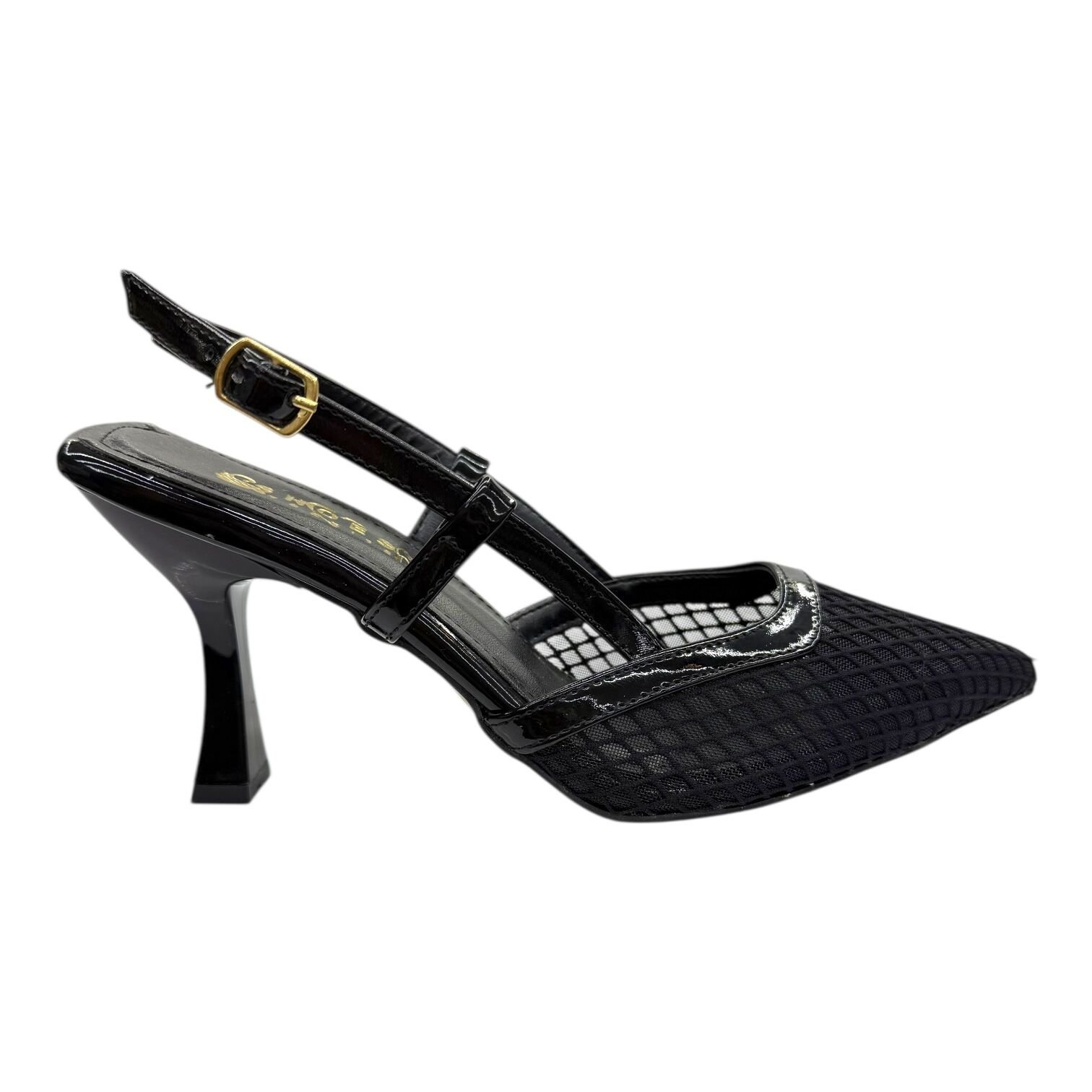 Transparan Detaylı Siyah Topuklu Ayakkabı