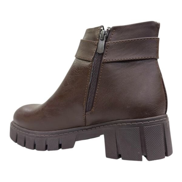 V Tokalı Kalın Taban Kadın Bilek Bot – Kahve