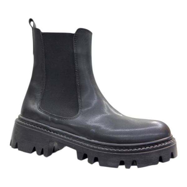 Kalın Taban Lastik Yanlı Kadın Chelsea Bilek Bot – Siyah