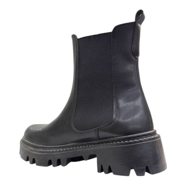 Kalın Taban Lastik Yanlı Kadın Chelsea Bilek Bot – Siyah