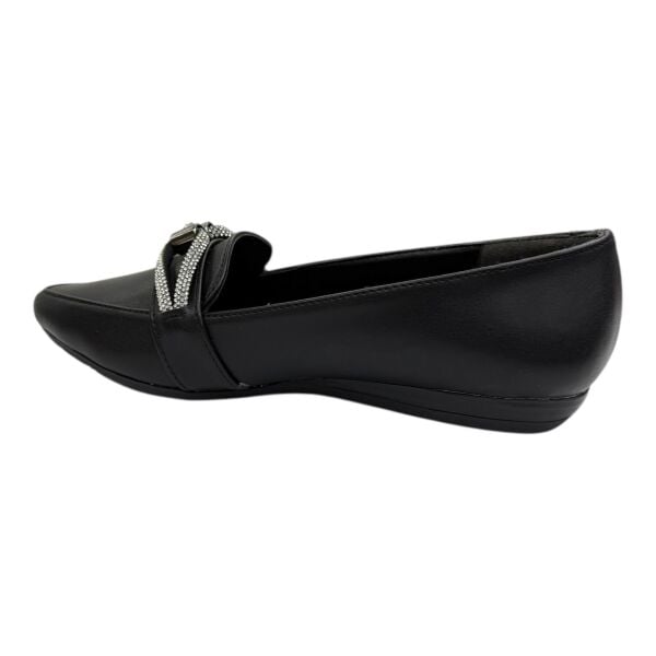 Taş Tokalı Siyah Babet