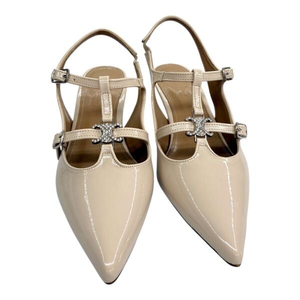 Nude Rugan İnce Topuklu Çift Tokalı Stiletto - Taş Detaylı