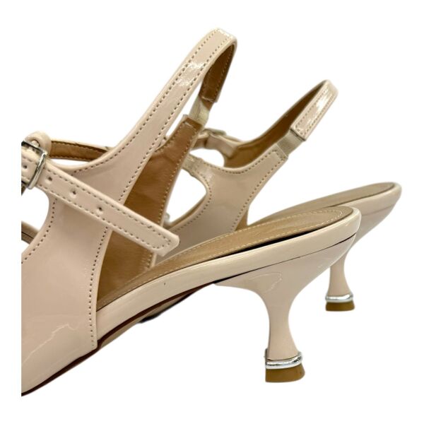 Nude Rugan İnce Topuklu Çift Tokalı Stiletto - Taş Detaylı