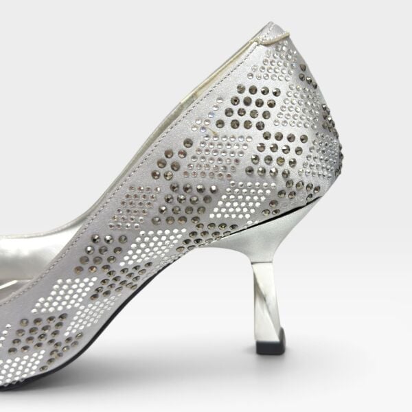 Gümüş Taşlı Kadın Stiletto 7 cm Abiye Ayakkabı