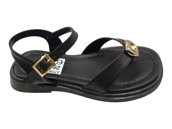 kahve Parmak Arası Sandalet Kadın Düz Taban Tokalı Günlük Rahat Yazlık Ayakkabı