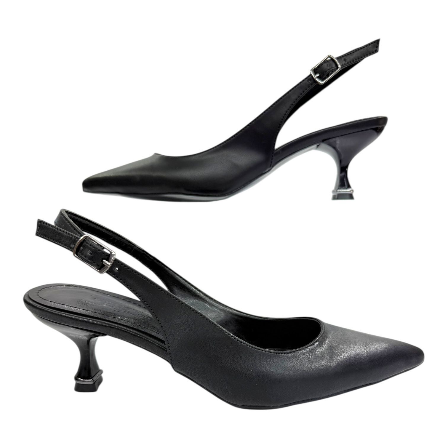 Siyah Mat Slingback Stiletto - Günlük & Şık Kombinler İçin