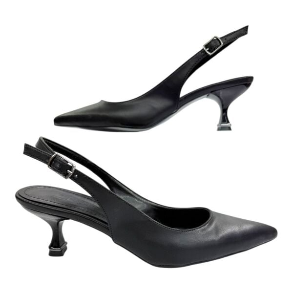Siyah Mat Slingback Stiletto - Günlük & Şık Kombinler İçin