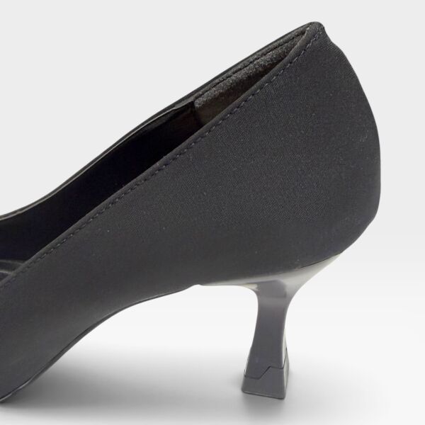 Siyah Taşlı Fiyonk Detaylı Kadın Stiletto 7 cm
